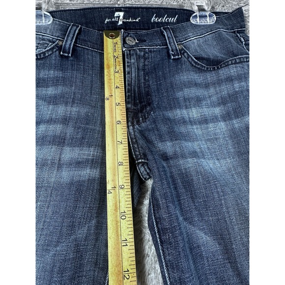 7 For All Mankind Jeans Women 29 Boot Cut Low Rise Blue Wash - Picture 8 of 10
